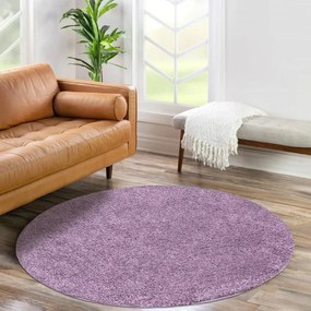 Dekorstudio Shaggy okrúhly koberec CITY 500 fialový Priemer koberca: 120cm