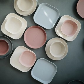 Mushie hranatý tanier 2 ks - Blush