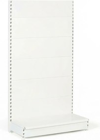 Predajný regál jednostranný, plné steny, 2200 x 1000 x 450 mm, základná, biela