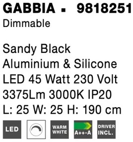 LED luster Gabbia 25 čierne