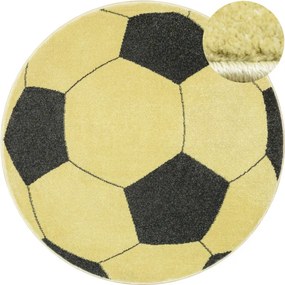 Koberec Lima G758A Football, žltý / grafitový kruh