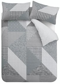 Sivé obliečky na dvojlôžko/predĺžené 230x220 cm Larsson Geo – Catherine Lansfield