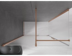 Mexen Velar, sprchový kút s posuvnými dverami 160 x 70 cm, 8mm sklo námraza, medená matná, 871-160-070-31-65