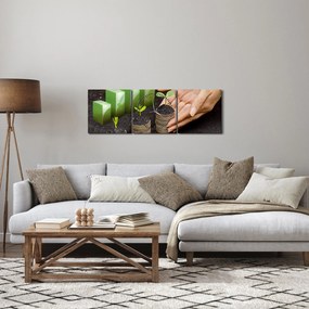 Obraz - Rast (s hodinami) (90x30 cm)