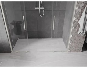 Mexen Velar Duo, posuvné sprchové dvere do otvoru 170 cm, 8mm číre sklo, brúsená oceľ, 871-170-000-02-97