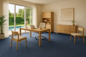 Den Braven, Metrážny koberec Lindau 39 Modrý, záťažový, na mieru, šíře 4m, modrá, resine, kancelária