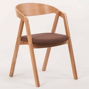 Stima dubová stolička GURU s čalúneným sedadlom Vyberte látku ->: LUX Hnedá 12