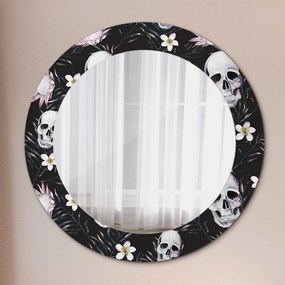 Okrúhle ozdobné zrkadlo Kvety lebky fi 60 cm