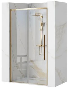 Rea - SOLAR GOLD posuvné sprchové dvere, číre sklo/zlatý profil,100 x 195 cm, REA-K6547