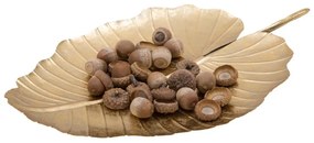 Dekorácia v zlatej farbe Mauro Ferretti Leaf, 35,5 × 23 cm