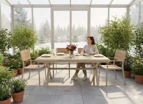 CH Béžová záhradná hliníková stolička Beno