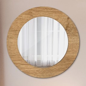 Okrúhle ozdobné zrkadlo Textúra dreva fi 50 cm