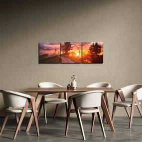 Obraz - Jamnik, Slovinsko (s hodinami) (90x30 cm)