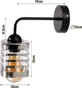 Nástenná LED lampa nad zrkadlo, sklenená, E27, LOFT