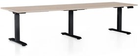 Výškovo nastaviteľný stôl OfficeTech Long, 260 x 80 cm, čierna podnož