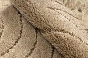 Kúpeľňový koberček SUPREME WAVES vlny, béžový kruh