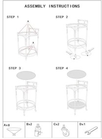 Kovový servírovací stolík na kolieskach ø 51 cm Panama - Mauro Ferretti
