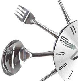 Nástenné hodiny Cutlery, chrómová