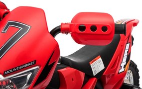 Ramiz Krížový bicykel pre deti Vozidlo na batérie Červené + asistenčné kolesá + LED zvuky
