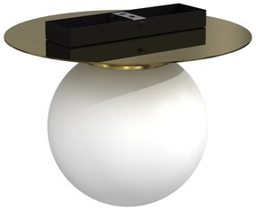 Stropné svietidlo Plato, 1x biele sklenené tienidlo, (fi 14cm), g