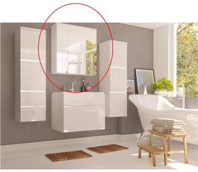 Biela skrinka so zrkadlom MASON WH14, vysoký lesk HG