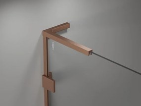 Mexen Lunar, L päťuholníkový sprchový kút naklápací doľava 80 x 100 cm, 8mm číre sklo, profil medená matná, 831L-080L-100P-65-00-L