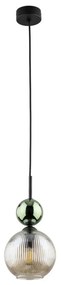 Luster na lanku SOPHIA 1xE14/10W/230V čierna/zelená/dymová béžová