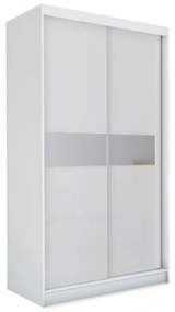 Skriňa s posuvnými dverami a zrkadlom ALEXA + Tichý dojazd, biela, 150x216x61