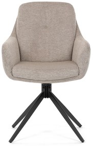 Autronic - Židle jídelní, 180° otočný mechanismus, šedá voděodolná látka, černý kov - DCH-P3174 LAN2 AKCE