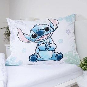 Biele bavlnené detské obliečky na jednolôžko 140x200 cm Lilo and Stitch "Ohana White" – Jerry Fabrics