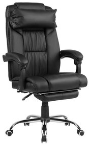 Kancelárska stolička z čiernej umelej kože LUXURY Beliani