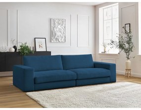 Tmavomodrá menčestrová pohovka 274 cm Leonard – Bobochic Paris