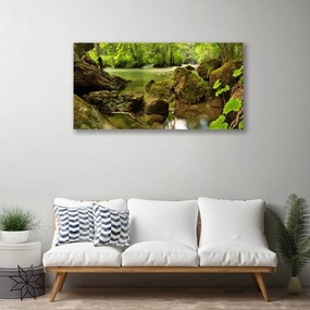 Obraz na plátne Skala jazero príroda 125x50 cm