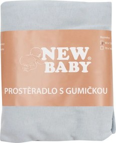 Jersey prestieradlo do postieľky New Baby 120x60 sivé