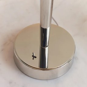 Endon 72175 - Stolná lampa SYON 1xE14/40W/230V s USB, lesklý chróm/béžová