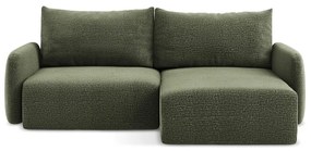 Zelená rozkladacia/s úložným priestorom rohová pohovka (pravý roh) Kalena – Makamii