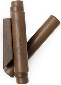 Tmavohnedý nástenný vešiak z borovicového dreva 61 cm Picket – Umbra