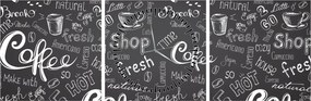 Obraz - Coffee (s hodinami) (90x30 cm)