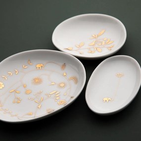 räder Porcelánové tácky na šperky Wonderland – set 3 ks