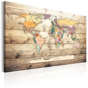 Obraz - World Map: Colourful Continents Veľkosť: 120x80, Verzia: Premium Print