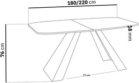 Rozkladací jedálenský stôl JONES antracitový hnedý dub Rozmer stola: veľkosť-160cm