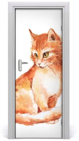 Samolepiace fototapety na dvere červená mačka 95x205 cm