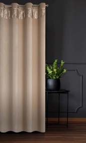 Dekorstudio Luxusný zamatový záves so strapcami v béžovej farbe