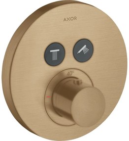 AXOR ShowerSelect termostat s podomietkovou inštaláciou, rozeta Round, pre 2 spotrebiče, kartáčovaný bronz, 36723140