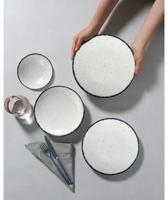 Jedálenská súprava 24 ks biela/čierna/porcelán