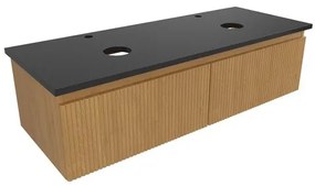 Kúpeľňová skrinka s krycou doskou SAT Evolution 118x30x44, 5 cm dub medový mat SATEVO120DMZ, 1 ks