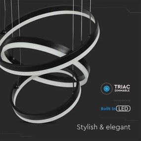 LED Stmievateľný luster na lanku LED/86W/230V 3000K čierna