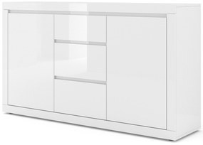 Komoda Belic 3 (biela lesklá). Akcia -20%. Vlastná spoľahlivá doprava až k Vám domov. 1124881