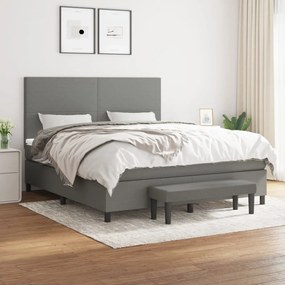 Boxspring posteľ s matracom tmavosivá 160x200 cm látka 3136446