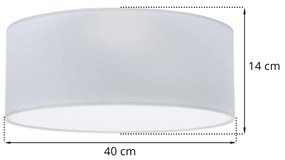 Stropné svietidlo Gaja, 1x svetlosivé textilné tienidlo, (biele plexisklo), (fi 40cm)
